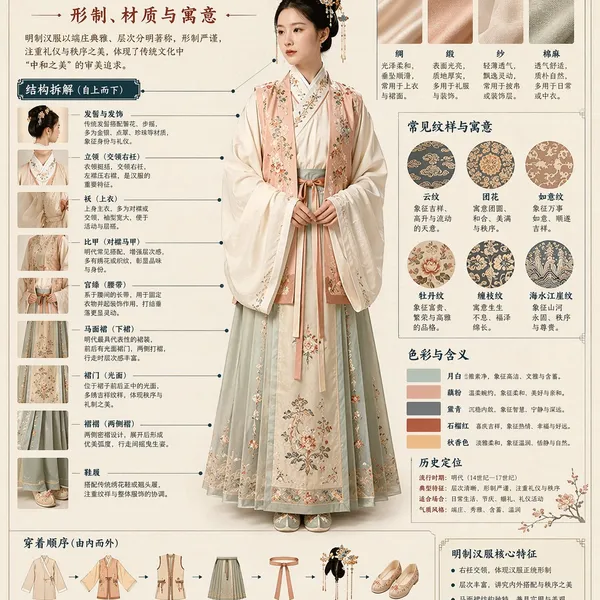 博物馆图鉴式中文拆解（汉服 / 文物）